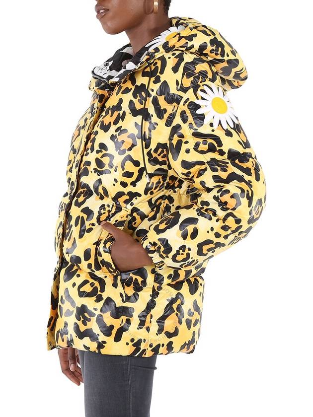 Leopard Print Quilted Hooded Jacket Yellow - MONCLER - BALAAN 4