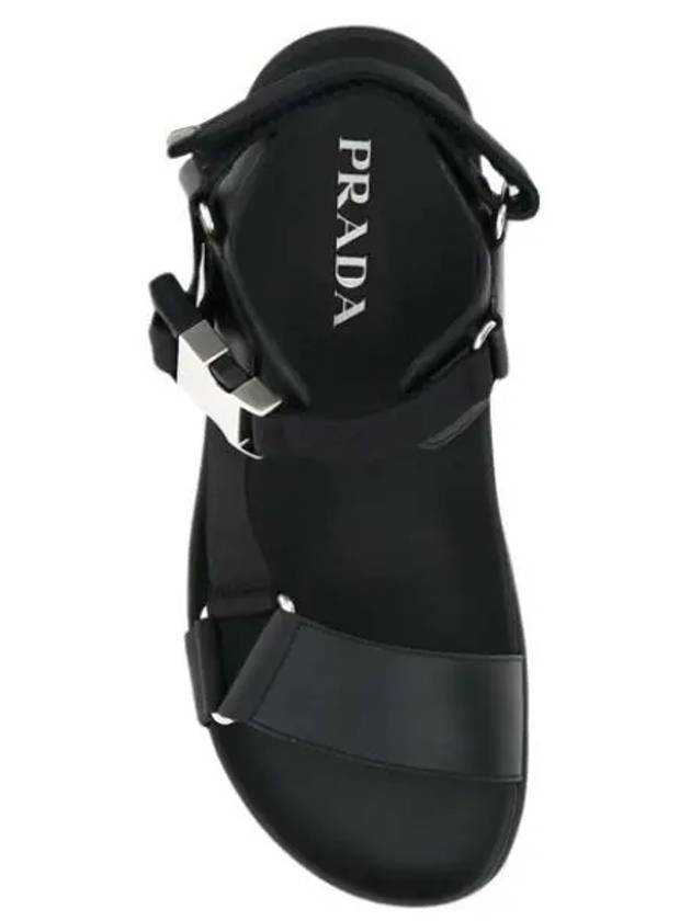 Sporty Leather Re-Nylon Tape Sandals Black - PRADA - BALAAN 2