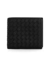 Intrecciato Calf Leather Half Wallet Black - BOTTEGA VENETA - BALAAN 2