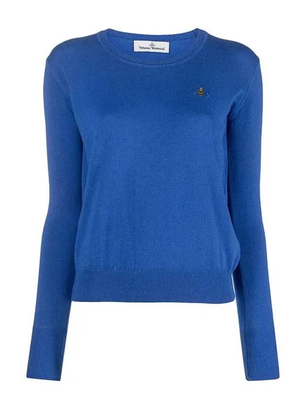 ORB Embroid Logo Knit Top Blue - VIVIENNE WESTWOOD - BALAAN 2