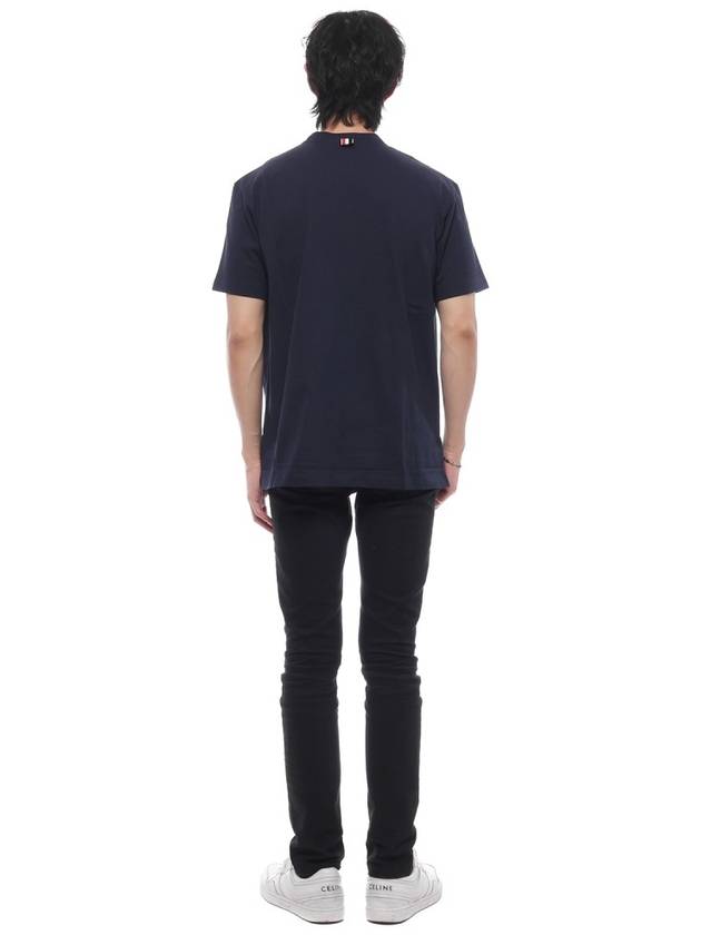 Hector Patch Short Sleeve T-Shirt Navy - THOM BROWNE - BALAAN 6