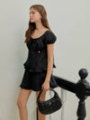 VOLUME SLEEVE RIBBON BLOUSE BLACK - ANOETIC - BALAAN 5