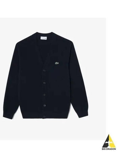 Men s basic V neck cardigan navy - LACOSTE - BALAAN 1