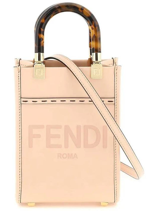 Sunshine Shopper Small Leather Tote Bag Pink - FENDI - BALAAN 2