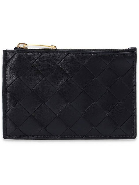 Zipper Key Pouch Card Wallet Black - BOTTEGA VENETA - BALAAN 1