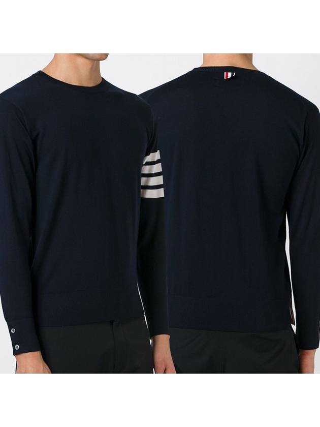 4 Bar Stripe Classic Wool Knit Top Navy - THOM BROWNE - BALAAN 2