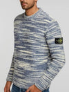 Wappen Patch Wool Knit Top Blue - STONE ISLAND - BALAAN 3