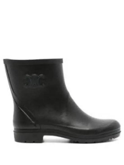 Logo Patch Natural Rubber Mid Rain Boots Black - CELINE - BALAAN 2