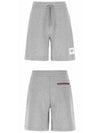 Back logo patch sweat shorts gray men s pants 8H00002 89A8F 985 TJ - MONCLER - BALAAN 4