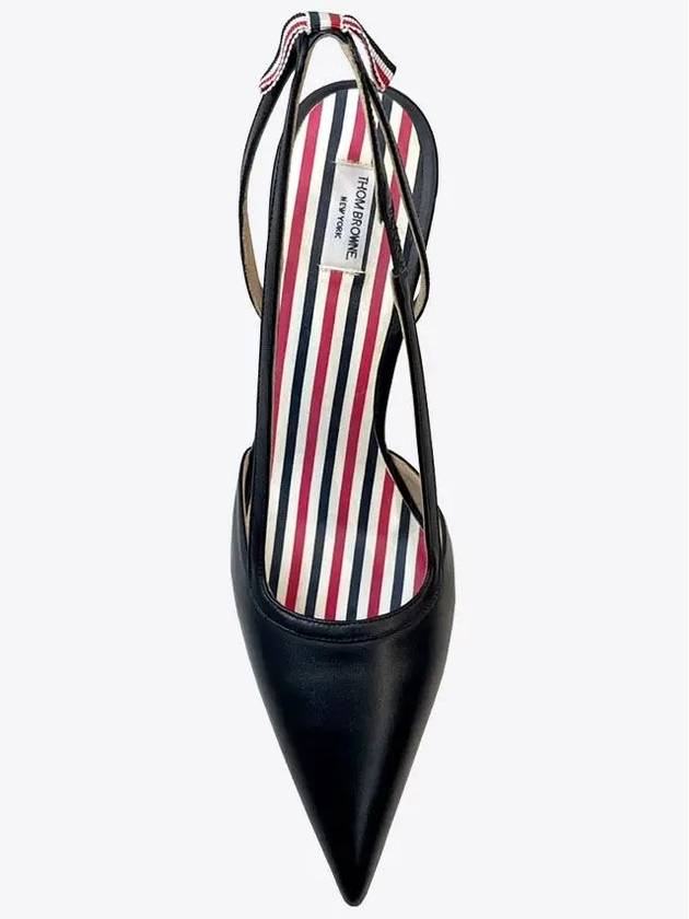 Women's Two-Tone 75mm Mule Heel Slingback Heel Black - THOM BROWNE - BALAAN 5