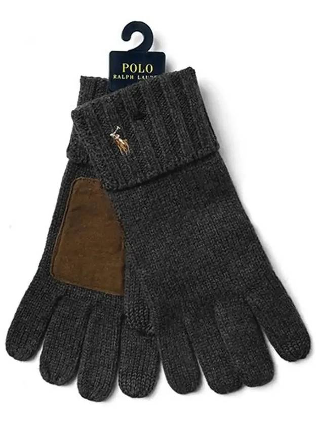 Signature Pony Merino Wool Touchscreen Gloves Charcoal - POLO RALPH LAUREN - BALAAN 5