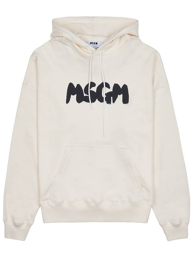 Lettering Logo Print Hoodie Ivory - MSGM - BALAAN 2