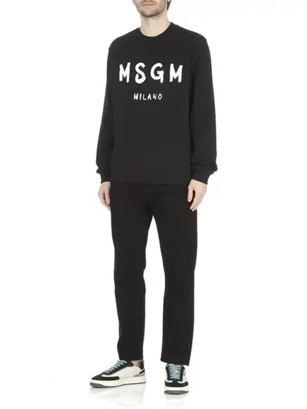 Milano Logo Print Sweatshirt Black - MSGM - BALAAN 3