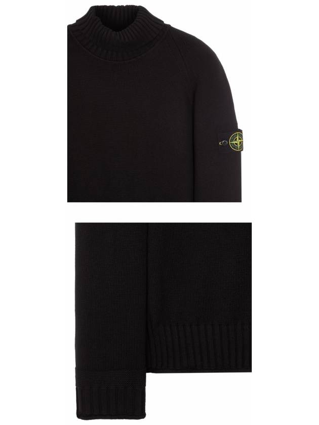 Logo Wappen Patch Cotton Turtleneck Black - STONE ISLAND - BALAAN 7