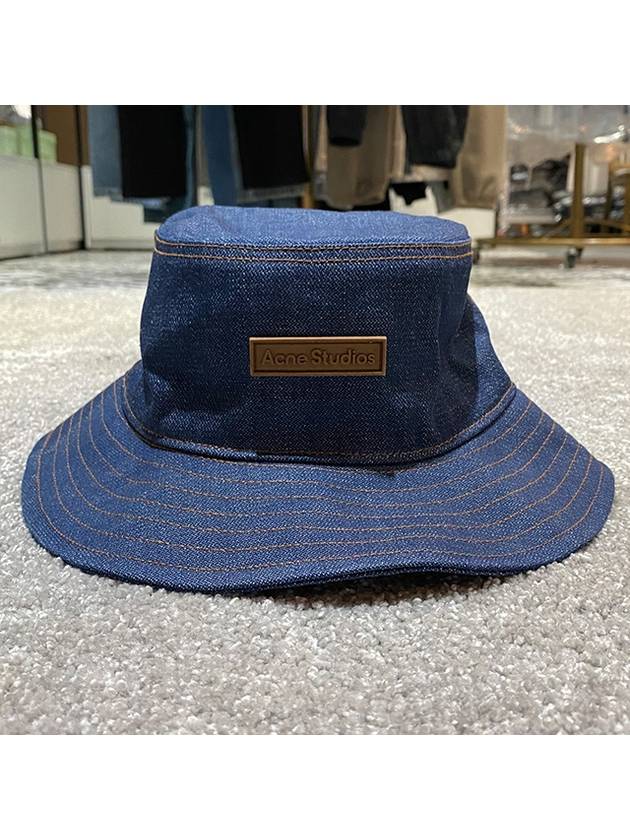 Acne Logo Patch Denim Bucket Hat Indigo Blue C40297 135 - PRADA - BALAAN 2