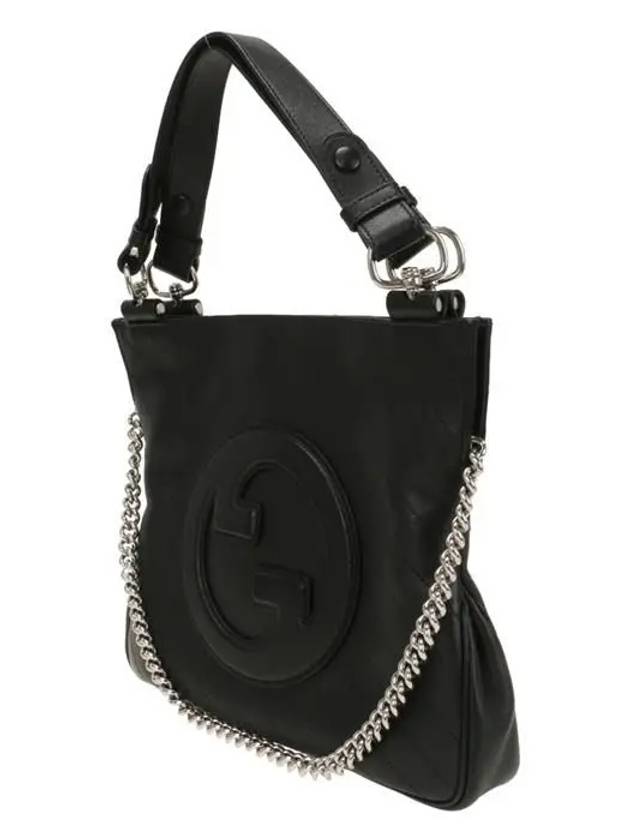 Blondie Interlocking G Small Leather Tote Bag Black - GUCCI - BALAAN 3