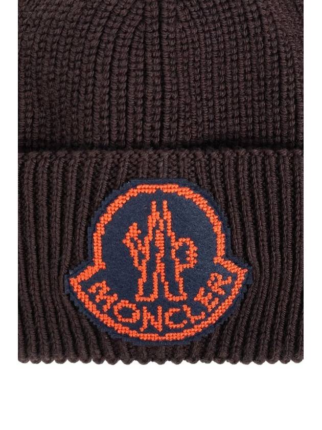 Wool Beanie Brown - MONCLER - BALAAN 4