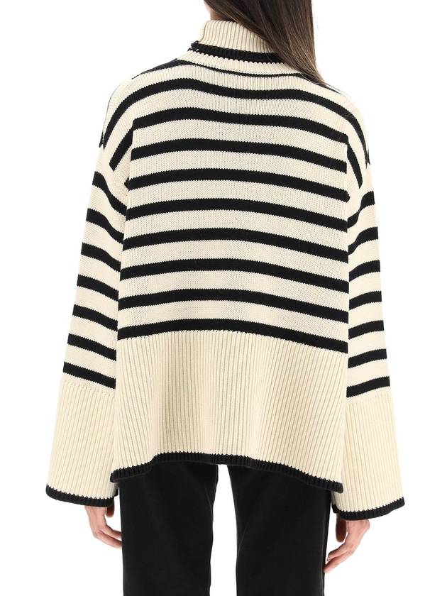 Signature Striped Turtleneck Light Sand - TOTEME - BALAAN 4