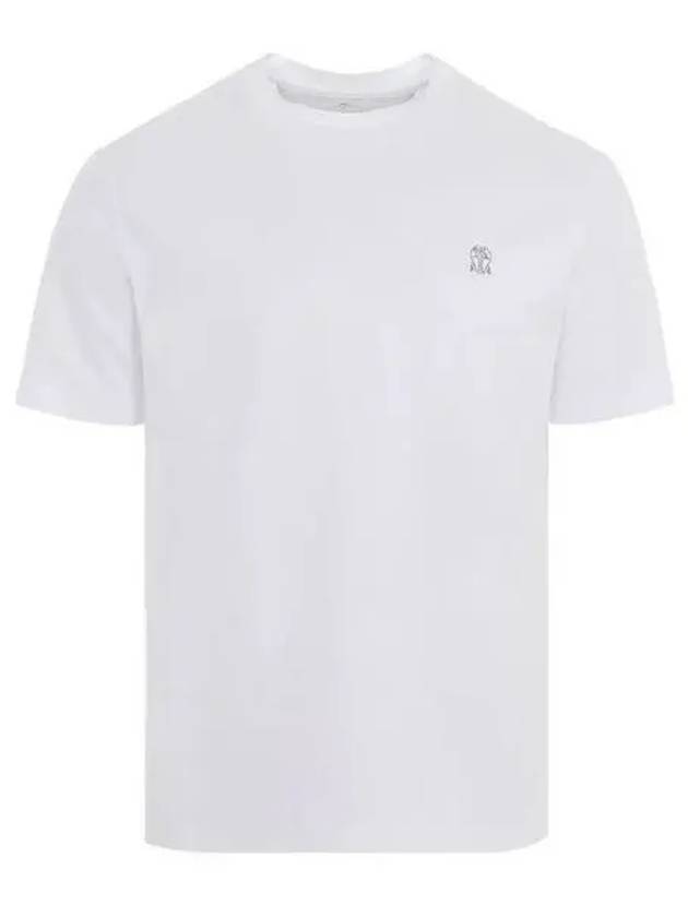 Logo embroidered short sleeve t shirt 271094 - BRUNELLO CUCINELLI - BALAAN 1