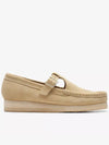 Wallabee T-Bar Maple Suede Loafers Beige - CLARKS - BALAAN 2