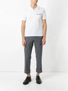 Men's Three Stripes Pocket Mercerized Short Sleeve Polo Shirt White - THOM BROWNE - BALAAN 7