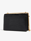 Gold Hardware Sunset Crocodile Embossed Leather Shoulder Bag Black - SAINT LAURENT - BALAAN 4