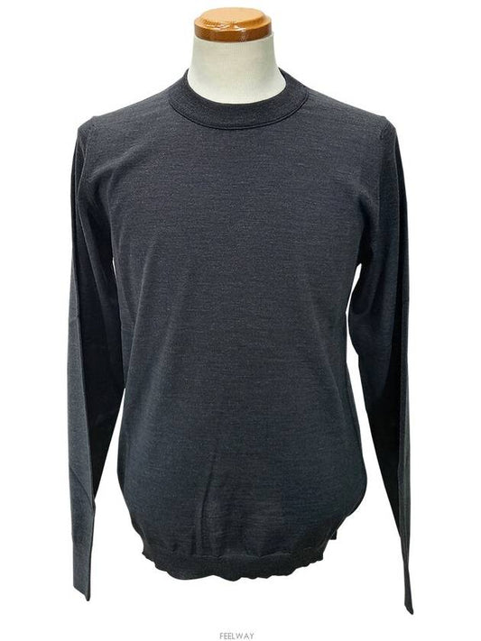 Back Stitch Crew Neck Wool Knit Top Charcoal - MAISON MARGIELA - BALAAN 2