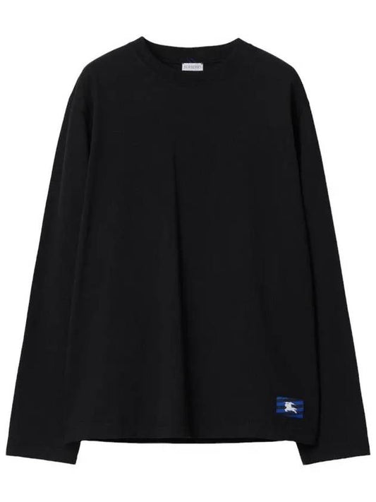 Cotton Long Sleeve T-Shirt Black - BURBERRY - BALAAN 2