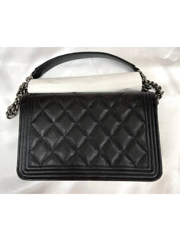 Boy  Cossbody Bag Grained Calfskin Ruthenium Black - CHANEL - BALAAN 3