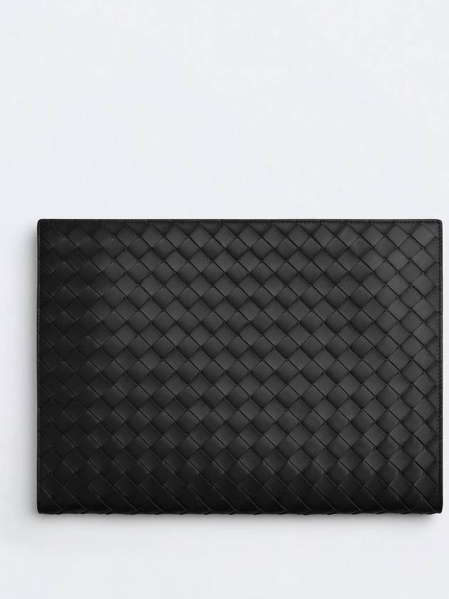 Intrecciato Document Case Clutch Bag Black - BOTTEGA VENETA - BALAAN 2