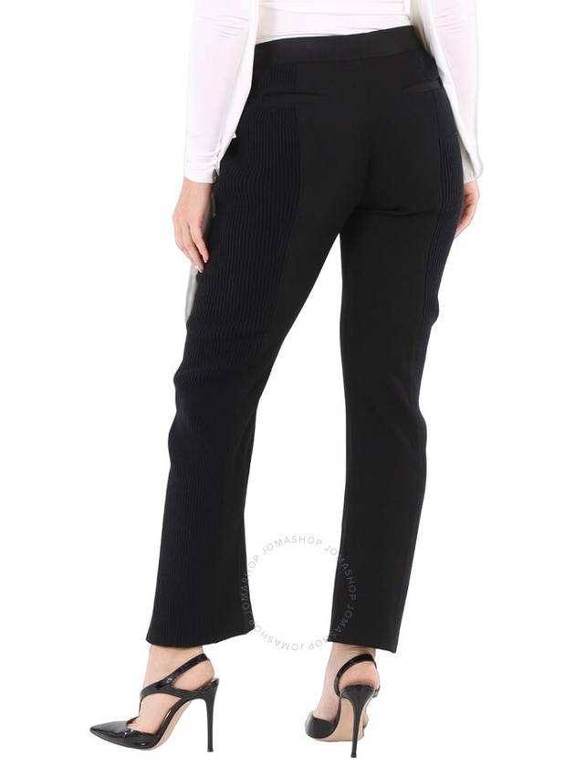 Burberry Ladies Black Ribbed-Panel Flared Wool Trousers, Brand Size 6 (US Size 4) - BURBERRY - BALAAN 3