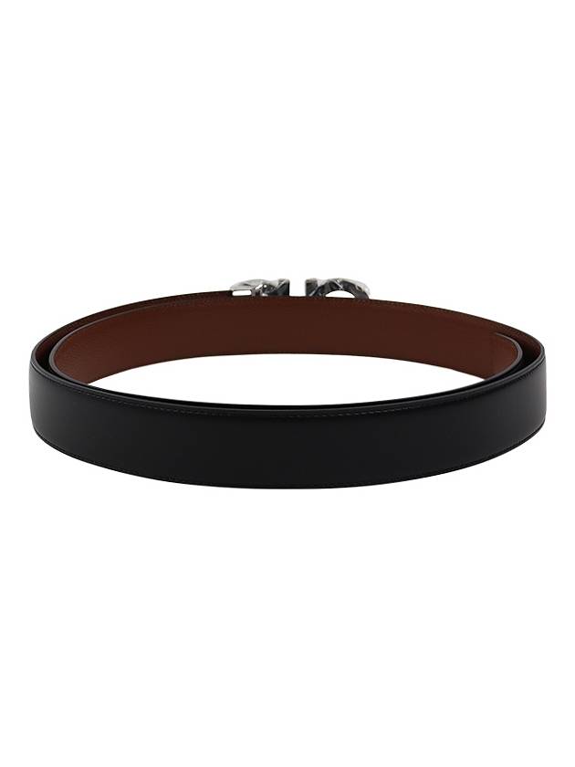 Reversible Gancini Leather Belt Black Brown - SALVATORE FERRAGAMO - BALAAN 3