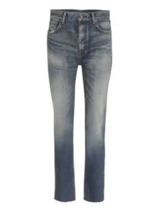 Denim Straight Jeans Blue - SAINT LAURENT - BALAAN 2