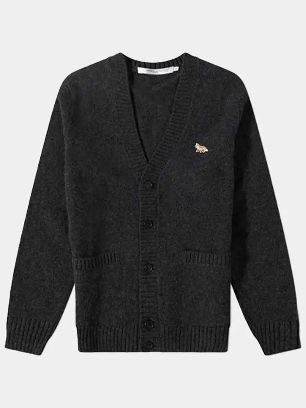 Baby Fox Patch Cosy Cardigan Dark Grey - MAISON KITSUNE - BALAAN 2