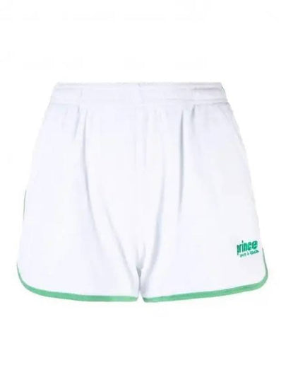 Prince Logo Cotton Shorts White - SPORTY & RICH - BALAAN 2