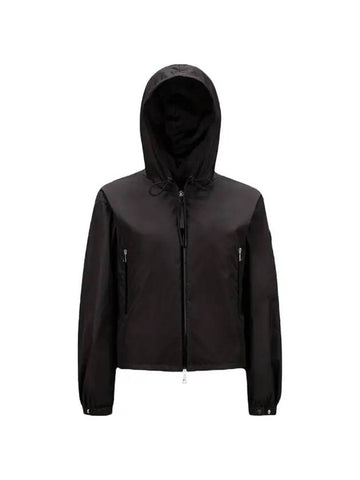 Vernois Logo Hooded Jacket Black - MONCLER - BALAAN 1