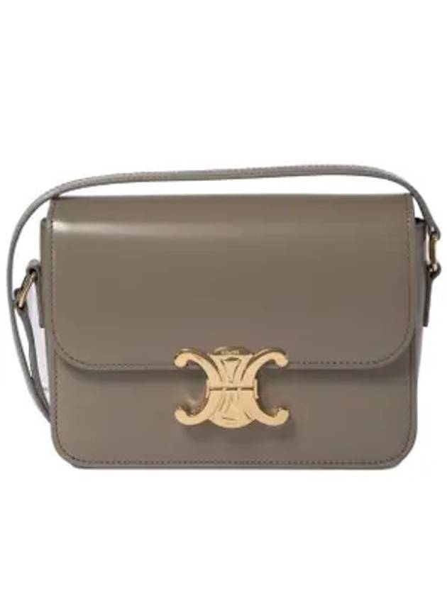 Teen Triomphe Shiny Calfskin Cross Bag Pebble - CELINE - BALAAN 1