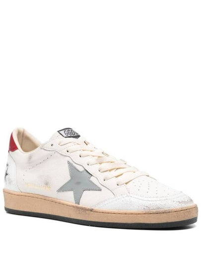 Golden Goose Ball Star Sneakers In Nappa Leather With Grey Leather Star And Red Leather Heel Tab Shoes - GOLDEN GOOSE - BALAAN 2