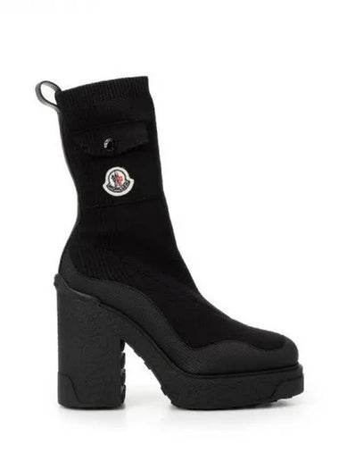 Logo patch fabric jersey boot heels - MONCLER - BALAAN 1