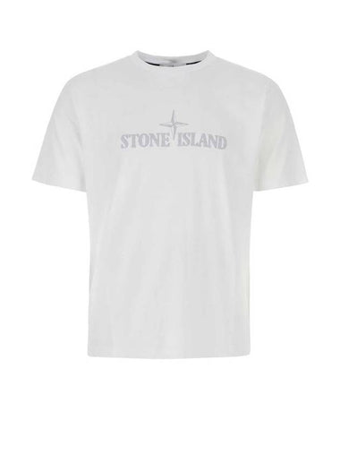 Embroidered Logo Short Sleeve T-Shirt White - STONE ISLAND - BALAAN 1