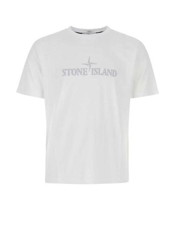 Stitches Two Embroidery Short Sleeve T-Shirt White - STONE ISLAND - BALAAN 1