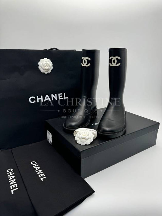 Boots Caoutchouc Black - CHANEL - BALAAN 2