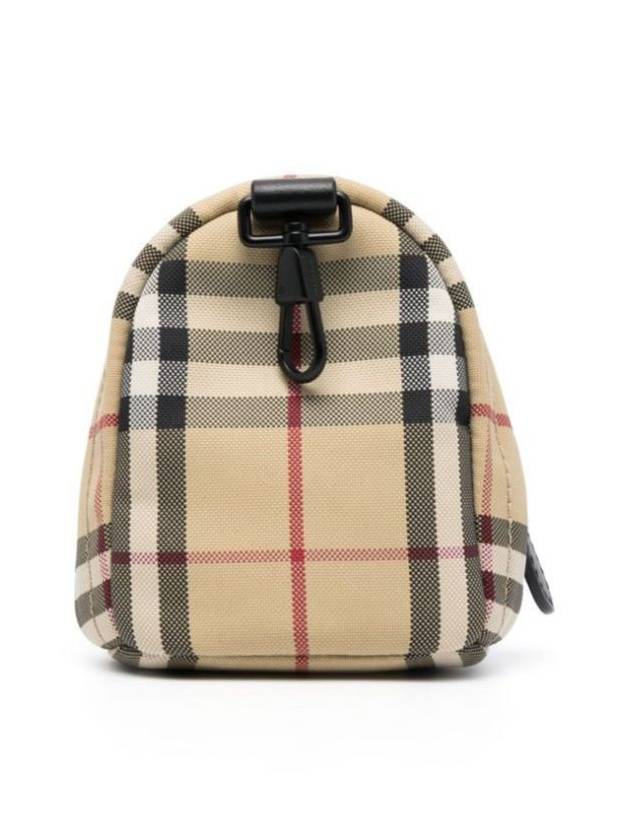 Jett Check Mini Canvas Backpack Charm Key Holder Beige - BURBERRY - BALAAN 7