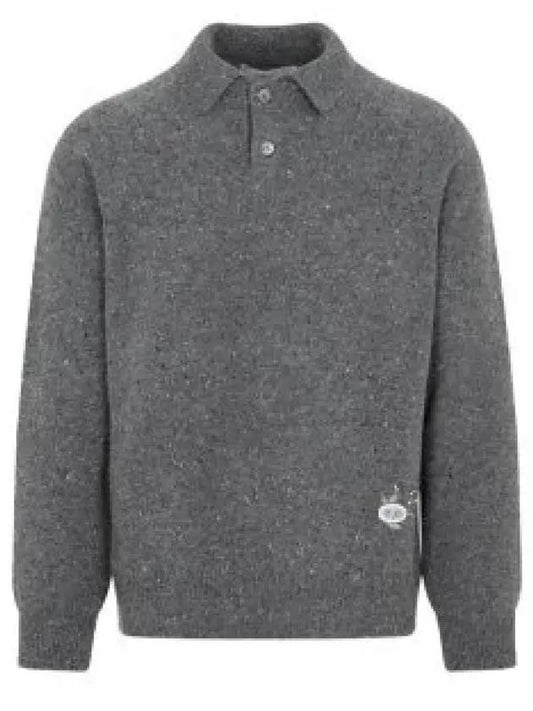 Homme Cashmere Polo Knit Top Grey - DIOR - BALAAN 2