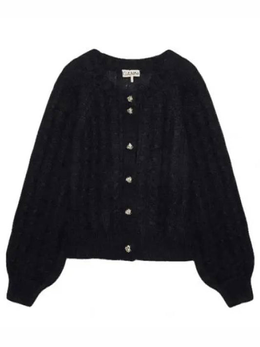 Women's Button Knit Cardigan Black - GANNI - BALAAN 2