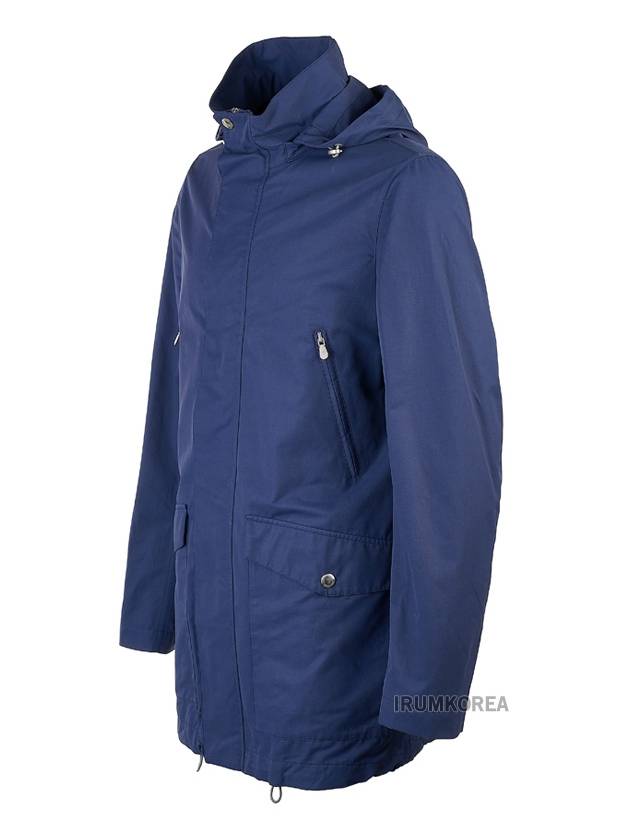 Men's Cotton Nylon Hooded Jacket Blue - BRUNELLO CUCINELLI - BALAAN 3