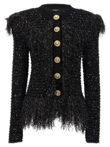 Gold Button Glitter Fringe Tweed Jacket 270099 - BALMAIN - BALAAN 1