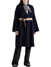 Georgia Belt Reversible Wool Single Coat Navy - MAX MARA - BALAAN 5