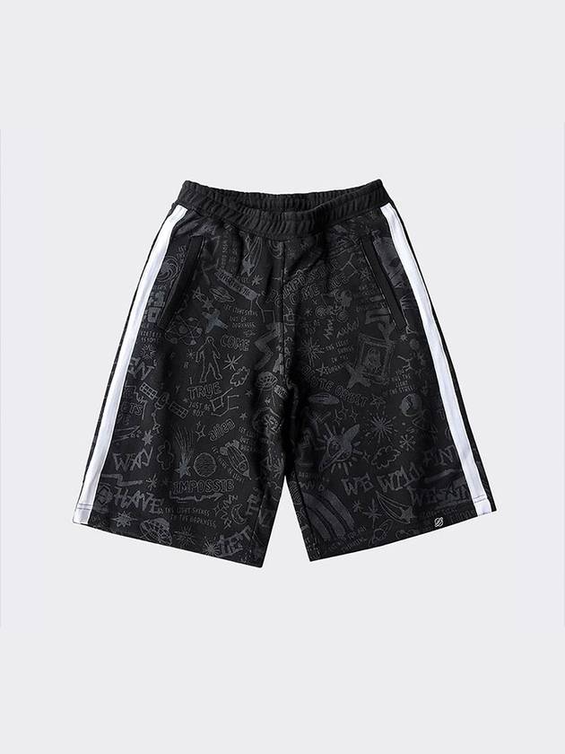 Alien graffiti half pants Black - AOX - BALAAN 9