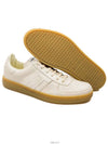 Logo Leather Low-Top Sneakers White - TOM FORD - BALAAN 5